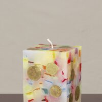 Geldkerze Vierkant 10cm / Terrazzo Tutti-Frutti