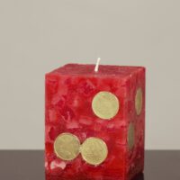 Geldkerze Vierkant 10cm / Terrazzo-bordeaux