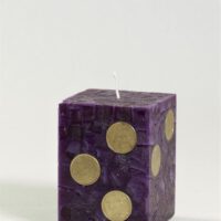 Geldkerze Vierkant 10cm / Terrazzo-lila