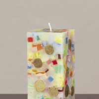 Geldkerze Vierkant 15cm / Terrazzo Tutti-Frutti