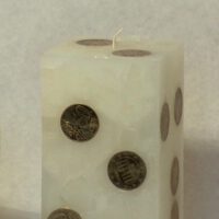 Geldkerze Vierkant 15cm / Terrazzo-elfenbein