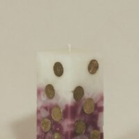 Geldkerze Vierkant 15cm / Farbverlauf elfenbein-lila