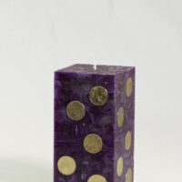 Geldkerze Vierkant 15cm / Terrazzo-lila