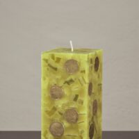 Geldkerze Vierkant 15cm / Terrazzo-olive