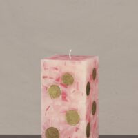 Geldkerze Vierkant 15cm / Terrazzo-rosa