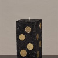 Geldkerze Vierkant 15cm / Terrazzo-schwarz