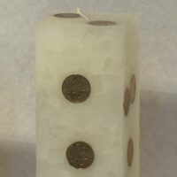 Geldkerze Vierkant 20cm / Terrazzo-elfenbein