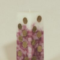 Geldkerze Vierkant 20cm / Farbverlauf elfenbein-lila