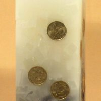 Geldkerze Vierkant 20cm / Farbverlauf elfenbein-schwarz