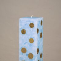 Geldkerze Vierkant 20cm / Terrazzo-hellblau