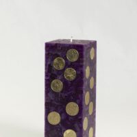 Geldkerze Vierkant 20cm / Terrazzo-lila