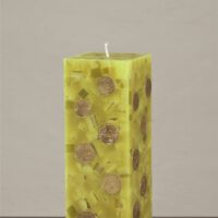 Geldkerze Vierkant 20cm / Terrazzo-olive
