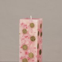Geldkerze Vierkant 20cm / Terrazzo-rosa