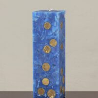 Geldkerze Vierkant 35cm / Terrazzo-blau
