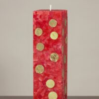 Geldkerze Vierkant 35cm / Terrazzo-bordeaux