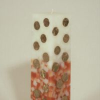 Geldkerze Vierkant 25cm / Farbverlauf elfenbein-braun