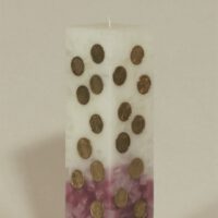 Geldkerze Vierkant 25cm / Farbverlauf elfenbein-lila