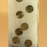 Geldkerze Vierkant 35cm / Farbverlauf elfenbein-schwarz