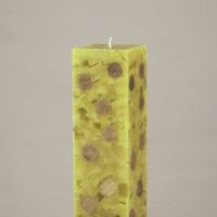 Geldkerze Vierkant 35cm / Terrazzo-olive