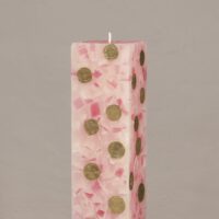Geldkerze Vierkant 35cm / Terrazzo-rosa