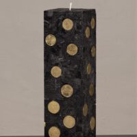 Geldkerze Vierkant 35cm / Terrazzo-schwarz
