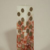 Geldkerze Vierkant 30cm / Farbverlauf elfenbein-braun