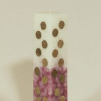 Geldkerze Vierkant 30cm / Farbverlauf elfenbein-lila