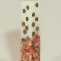 Geldkerze Vierkant 35cm / Farbverlauf elfenbein-braun