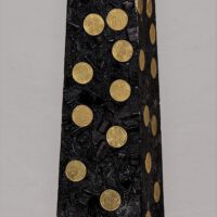 Geldkerze mit Geldeinlage Obelisk 35cm / Terrazzo-schwarz