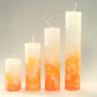 Stumpenkerze rund 5cm / Farbverlauf elfenbein-orange