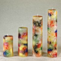 Stumpenkerze rund 5cm / Terrazzo Tutti-Frutti