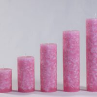 Stumpenkerze rund 7cm / Terrazzo-rosa