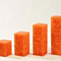 Vierkantkerze / Terrazzo-orange
