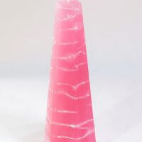 sechskantiger Obelisk / Lavadrop rosa-weiß