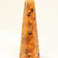 sechskantiger Obelisk / Terrazzo-orange-schwarz