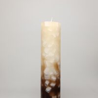 Stumpenkerze rund 5cm / Farbverlauf creme-braun