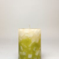 Stumpenkerze rund 7cm / Farbverlauf creme-olive